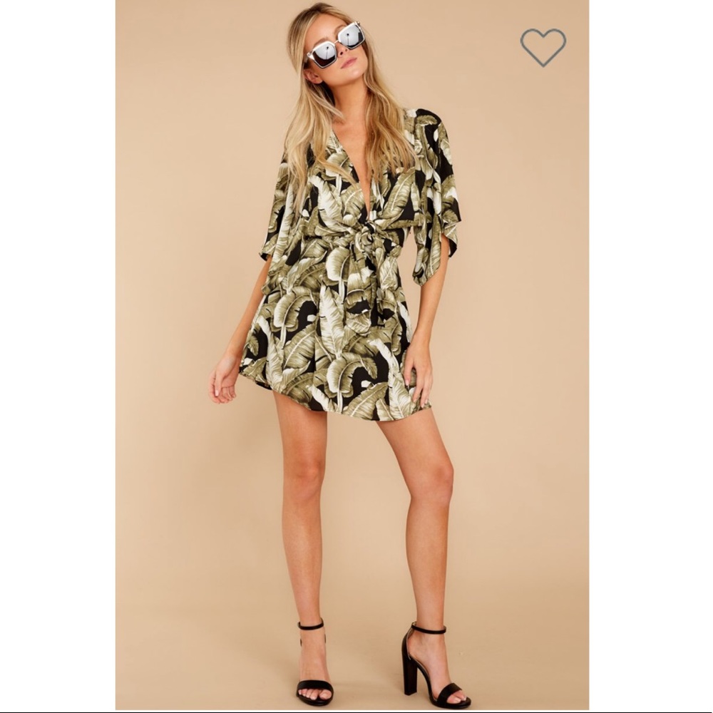 Start on Vacay palm print dress